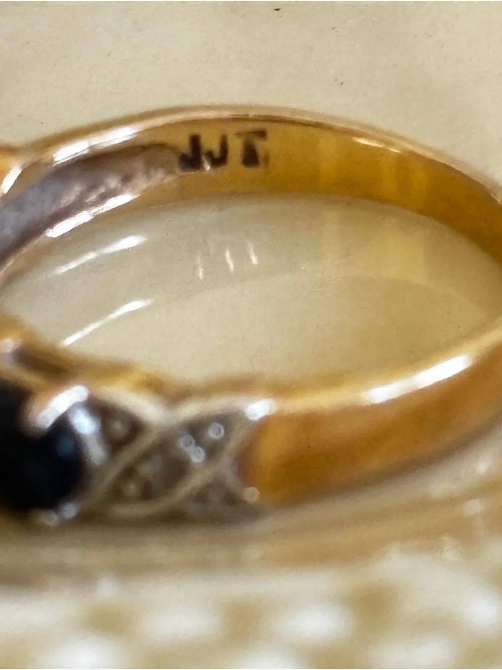 Black Sapphire 6.3/4  925 Stamped/Vermeil